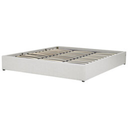Beliani Ottoman Bed Without Headboard Fabric Dinan 180 X 200 Cm (Eu Super King) Light Grey - thumbnail 5