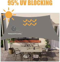 Grey 2X4M Rectangular Shade Sail Waterproof Uv Resistant - thumbnail 3