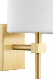 Luminosa Lighting Luminosa Abruzzo Wall Lamp With Shade White, Brushed Brass - thumbnail 3