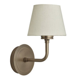 Industville Albany Wall Light, Brass, Natural Cotton Shades - thumbnail 3