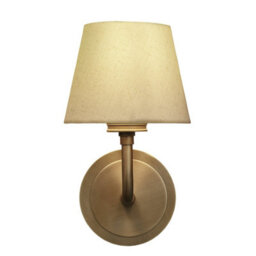 Industville Albany Wall Light, Brass, Natural Cotton Shades - thumbnail 4