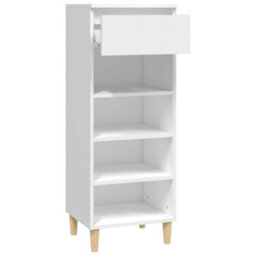 Berkfield Shoe Cabinet White 40X36X105 Cm Engineered Wood - thumbnail 4