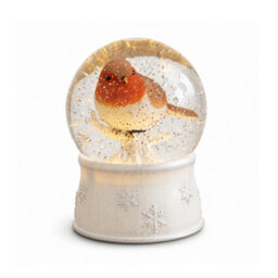 Samuel Alexander 18Cm Dual Powered Robin Christmas Led Water Spinner Snow Globe With Warm White Lights - thumbnail 8