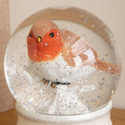 Samuel Alexander 18Cm Dual Powered Robin Christmas Led Water Spinner Snow Globe With Warm White Lights - thumbnail 5