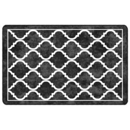 Berkfield Rug Washable Black And White 190X300 Cm Anti Slip - thumbnail 2