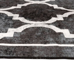 Berkfield Rug Washable Black And White 190X300 Cm Anti Slip - thumbnail 6