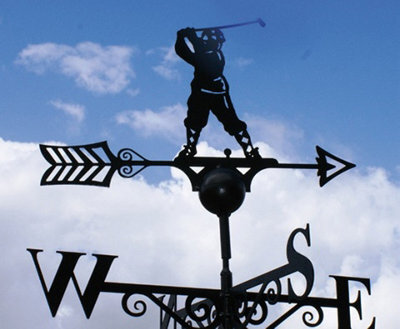 Poppy Forge Golfer Weathervane - Solid Steel - W61 X H88 Cm - Powder Coated Black - image 1