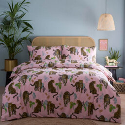 Portfolio Home Night Jaguar Pink Double Duvet Cover Set - Hlc