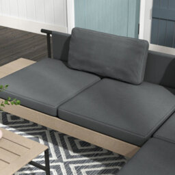 Wyld Haus Vivino 3 Piece L-Shaped Outdoor Sofa Set - Metal Grey With Coffee Table And 2 Side Tables - thumbnail 8