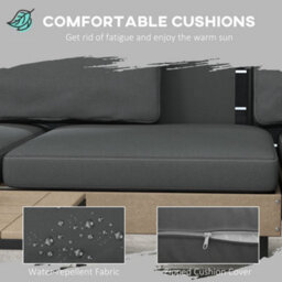 Wyld Haus Vivino 3 Piece L-Shaped Outdoor Sofa Set - Metal Grey With Coffee Table And 2 Side Tables - thumbnail 6