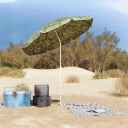 Berkfield Beach Parasol With Metal Pole Camouflage 161X193 Cm Polyester - thumbnail 3