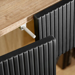 Arte Aron Display Sideboard Cabinet W160Cm X H93Cm X D40Cm - Oak Ribbeck & Black Curated Storage - thumbnail 3