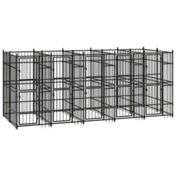 Berkfield Durable Outdoor Dog Kennel Steel 9.22 M2 - thumbnail 2
