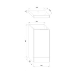FNX Bathrooms Bathroom Cloakroom Vanity Unit Compact Basin Sink White 400mm Soft Close Cabinet - Brushed Copper Handle - thumbnail 3