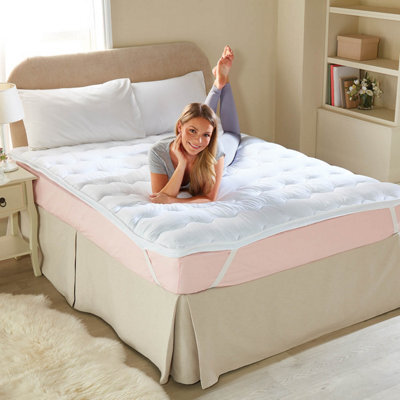 Airflow Mattress Topper With Breathable Mesh Sides & Cushioned Quilting - 5Cm Deep Polyester Filling - Single - image 1