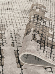 Mayfair Living Room Area Rug Metallic Sheen Contemporary Modern Croc Design - Grey 120Cm X 170Cm - thumbnail 4