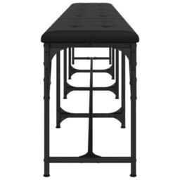 Vidaxl Dining Bench Black 248X32X45 Cm Steel And Faux Leather - thumbnail 5