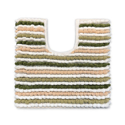 Allure Bath Fashions Striped Chunky Bobble Pedestal Mat - Green - image 1