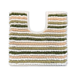 Allure Bath Fashions Striped Chunky Bobble Pedestal Mat - Green - thumbnail 1