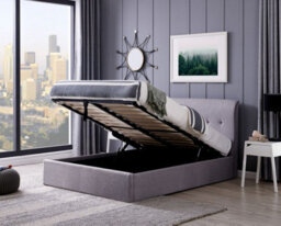 Flintshire Furniture Carmel Double 4Ft 6 Grey End Opening Ottoman Bed - thumbnail 2