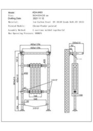 Uk Radiators 1239Btu H963mm X W493mm White Traditional Standard Column Dual Fuel Heated Towel Rail Arundel - thumbnail 3