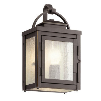 Luminosa Lighting Elstead Kichler Carlson Outdoor Wall Lantern Rubbed Bronze, Ip44