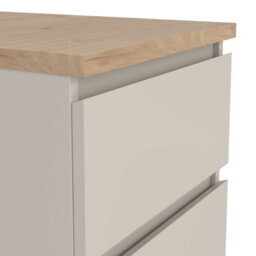 Wyld Haus Budapest Bedside Table In Cream With Natural Oak Effect, 2 Drawers - thumbnail 6