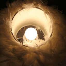 Living And Home White Modern Feather Shade Bedside Table Lamp With Metal Base 25 X 35Cm - thumbnail 7