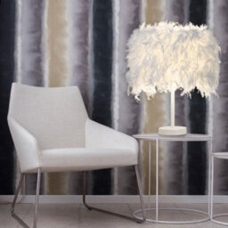 Living And Home White Modern Feather Shade Bedside Table Lamp With Metal Base 25 X 35Cm - thumbnail 4