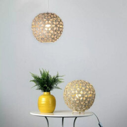 Jewelled Ball Ceiling Pendant Light Shade Cream Moroccan Style Lighting Easy Fit - thumbnail 3
