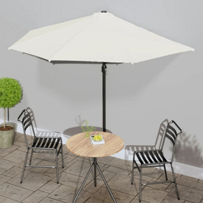 Berkfield Balcony Parasol With Aluminium Pole Sand 300X150 Cm Half - image 1