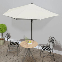 Berkfield Balcony Parasol With Aluminium Pole Sand 300X150 Cm Half - thumbnail 1