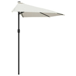 Berkfield Balcony Parasol With Aluminium Pole Sand 300X150 Cm Half - thumbnail 4