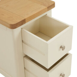 The Furniture Market Marbury Cream Painted Slim 2 Drawer Bedside Table Narrow Nightstand For Small Spaces Solid Wood Brushed Nickel Handles - thumbnail 6