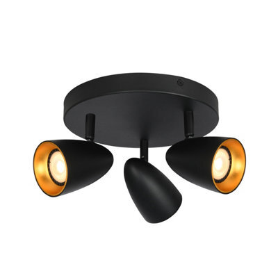 Luminosa Lighting Luminosa Tino Ceiling Spotlight Clusters Black, Gold 3Xgu10