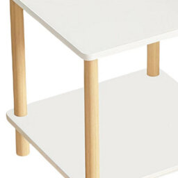 Warm White 2-Tier Narrow Sofa End Side Table With Storage Shelf - thumbnail 4