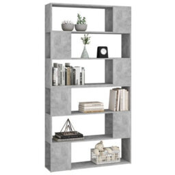Berkfield Book Cabinet Room Divider Concrete Grey 100X24X188 Cm - thumbnail 4