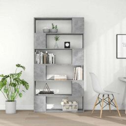 Berkfield Book Cabinet Room Divider Concrete Grey 100X24X188 Cm - thumbnail 3