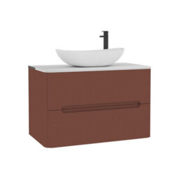 Royal Bathrooms Venice 800mm Terracotta Clay Wall Mounted Bathroom Countertop Vanity Unit 2 Drawer With Cesar Basin - thumbnail 7