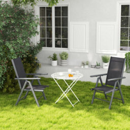Wyld Haus Disusu Set Of 2 Dark Grey Aluminium Folding Garden Dining Chairs With Breathable Mesh - thumbnail 8