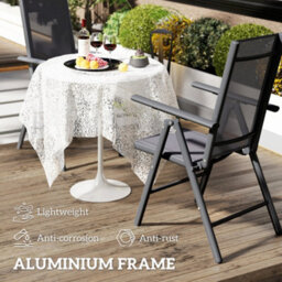 Wyld Haus Disusu Set Of 2 Dark Grey Aluminium Folding Garden Dining Chairs With Breathable Mesh - thumbnail 4