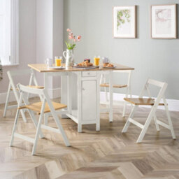 Oakham Premium Savona 120Cm 4 Seater Extending Dining Set - White & Oak - thumbnail 4