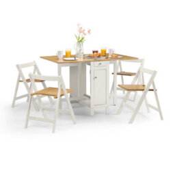 Oakham Premium Savona 120Cm 4 Seater Extending Dining Set - White & Oak
