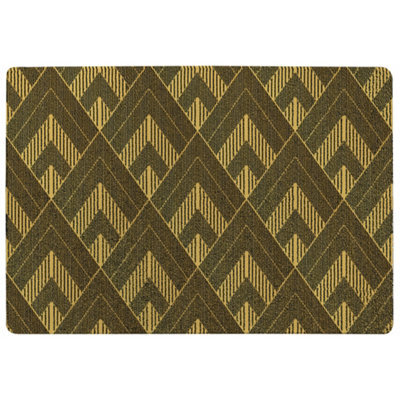 Benjamin Tate Design Black & Gold Striped Triangles Special Soft Home Rug - image 1