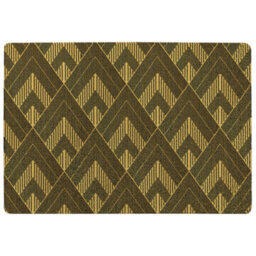 Benjamin Tate Design Black & Gold Striped Triangles Special Soft Home Rug