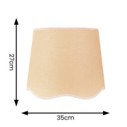 Valuelights Dutton Natural Fabric White Trim Scallop Edge Ceiling Floor Table Large Lamp Shade (D)35Cm - thumbnail 8