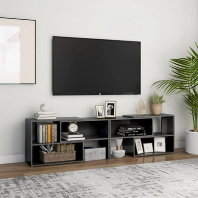 Berkfield Tv Cabinet High Gloss Grey 149X30X52 Cm Engineered Wood - image 1