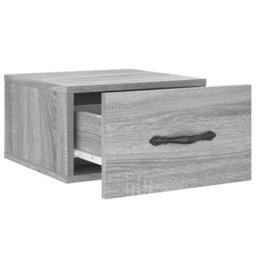 Berkfield Wall-Mounted Bedside Cabinet Grey Sonoma 35X35X20 Cm - thumbnail 6
