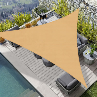 Beige 3X3X3M Triangular Shade Sail Waterproof - image 1