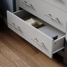 Grey Modern 4 Drawer Chest Storage Bedside Table Cabinet - thumbnail 5